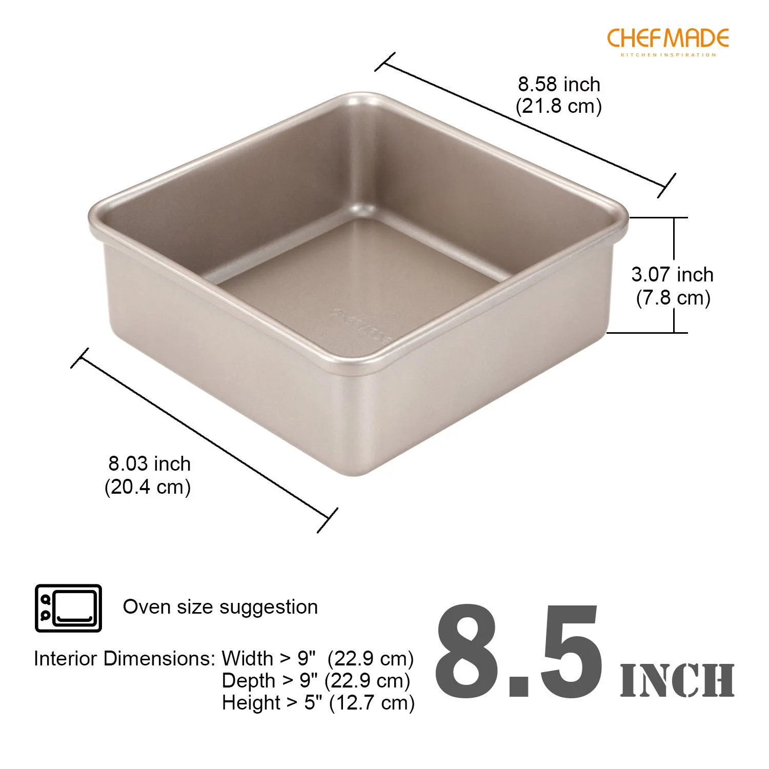 CHEFMADE 8 5 дюймов торта с съемное дно антипригарным покрытием квадратный чизкейк