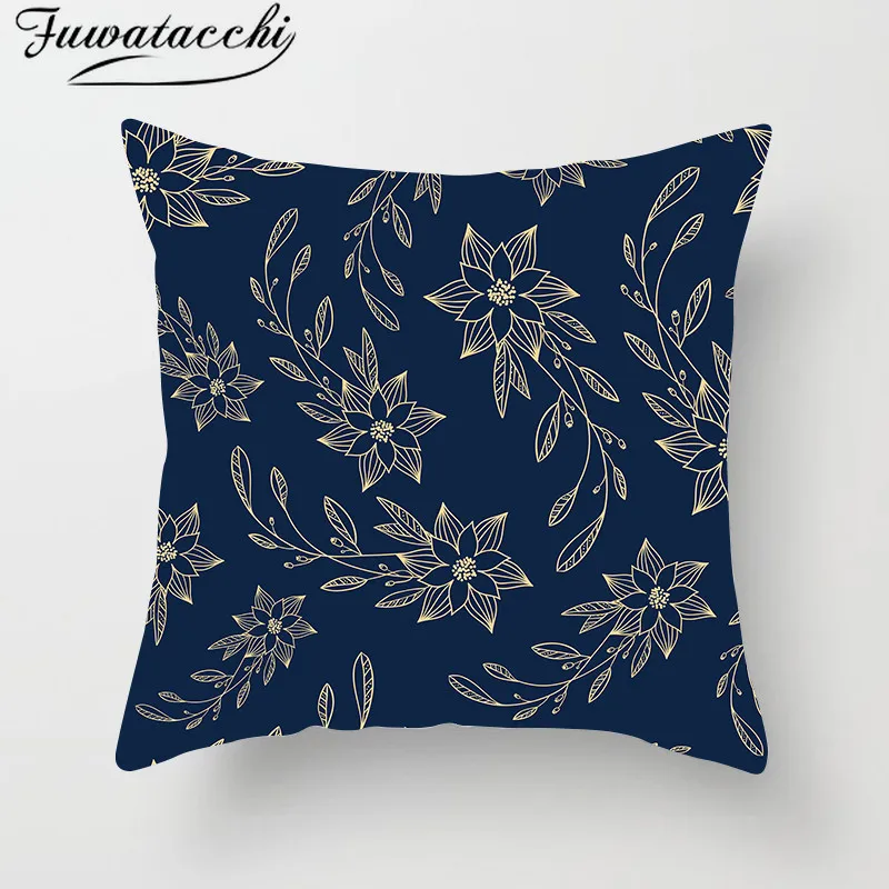 Чехол на рождественскую подушку Fuwatacchi Снежная сцена подушка с принтом Снежинка