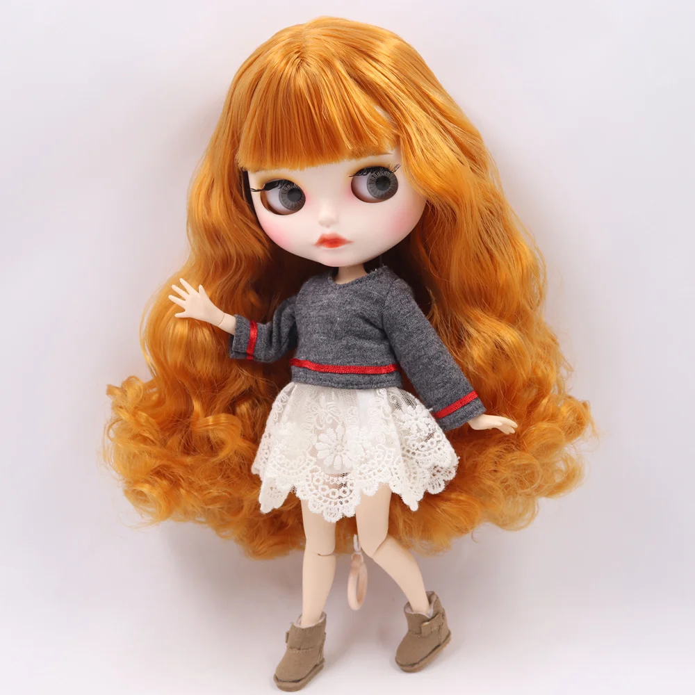 ICY Nude Blyth кукла на заказ № BL0145 оранжевый коричневый волосы индивидуальные резные губы лицо 1/6 bjd, pullip, licca, jerryberry