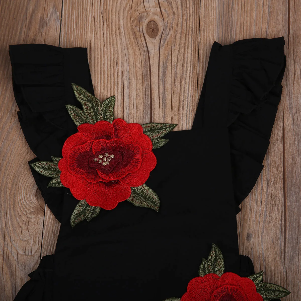 Летняя новорожденная девочка малыш вышивка 3D Роза комбинезон без рукавов с