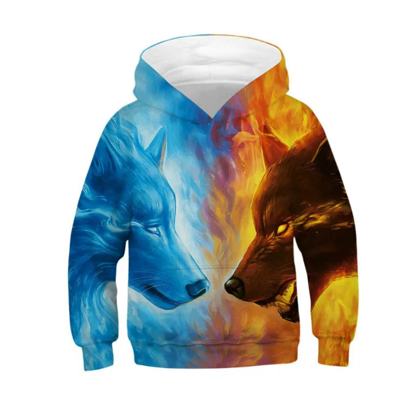 

Wolf 3D printing hoodie, tiger 3D printing boy hoodie, boys and girls street sweatshirts