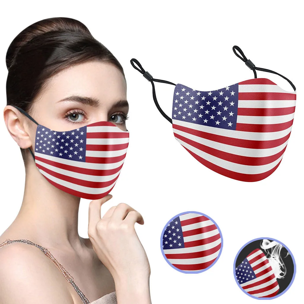Маска для Лица Шарф крышка лица День Независимости Печать Хлопок пыль
