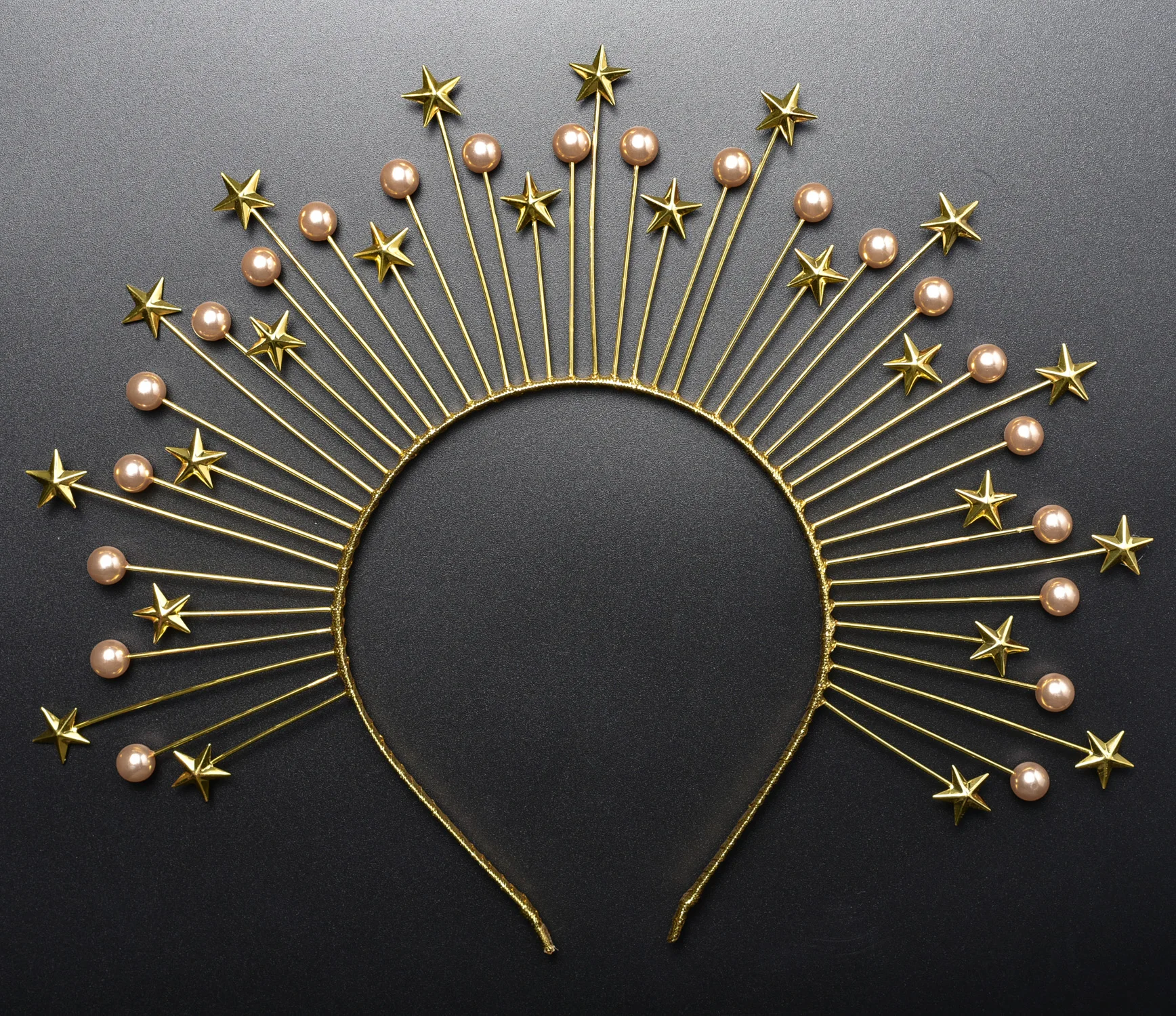 Золотые звезды Корона Ореола жемчужный ореол головной убор свадебная корона в