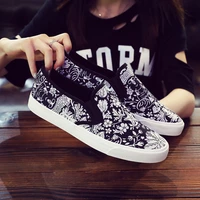 new summer canvas slip on mens floral skateboard shoes flat bottom low top tendon bottom wear resistant shoes
