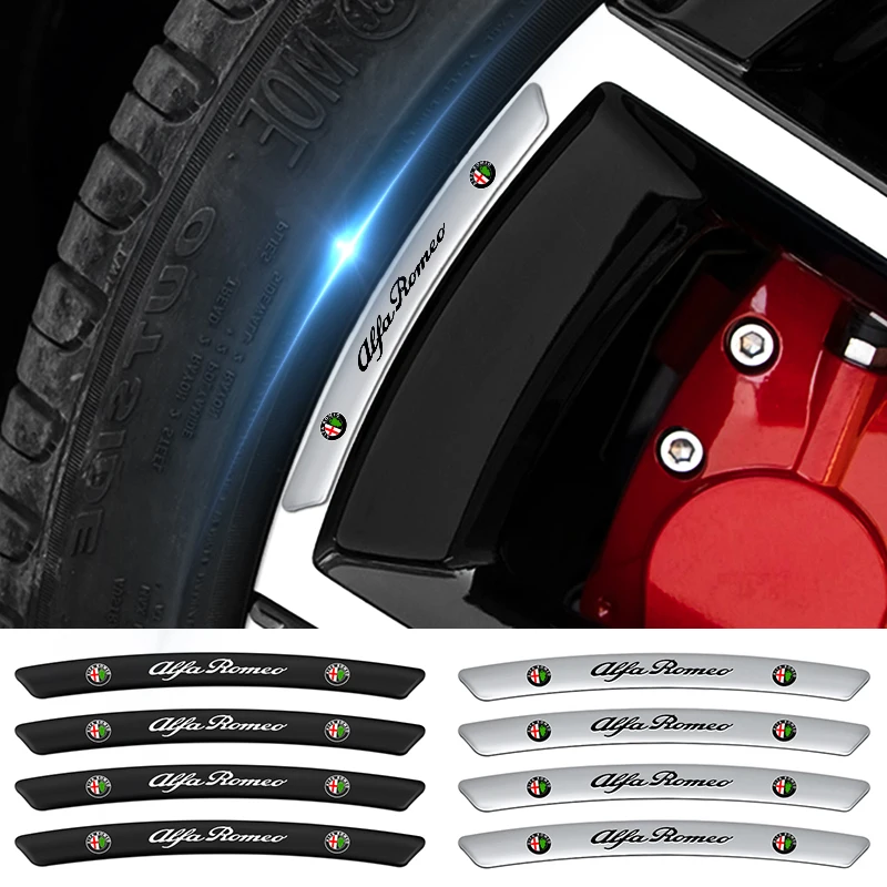 

4pcs Performance Car Wheel Stickers Rim Hub Aluminium Alloy Decals Accessories For Alfa Romeo Giulia Giulietta 147 Mito Stelvio