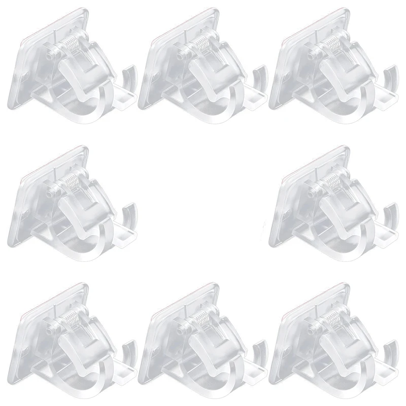 

Self-Adhesive Curtain Rod Bracket Drapery Hook Holders Fixing Rod Holder Curtain Pole Wall Brackets Towel Rod(8 Pieces)