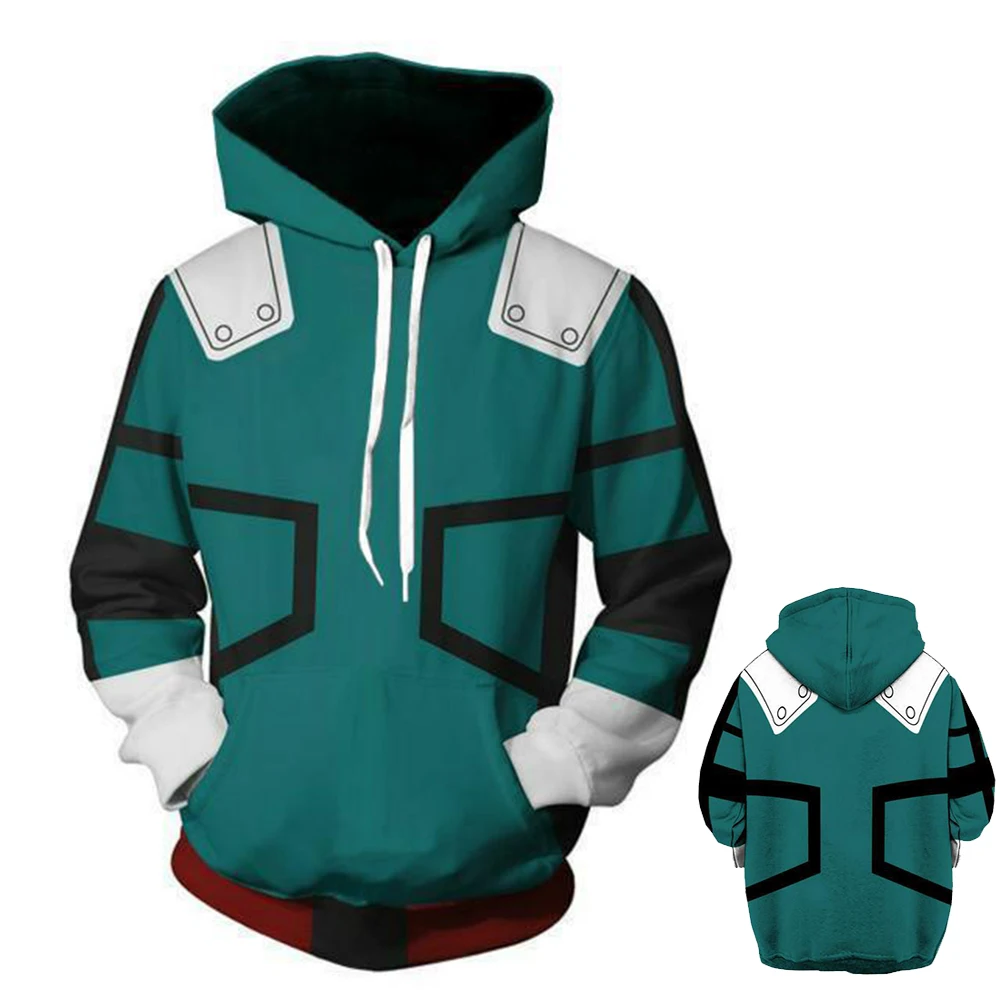 

2020 My Hero Academia Hoodie Men's Fashion Casual Anime Pullover Cosplay Costume Sweatshirt Streetwear Zip Top Student Uniform
