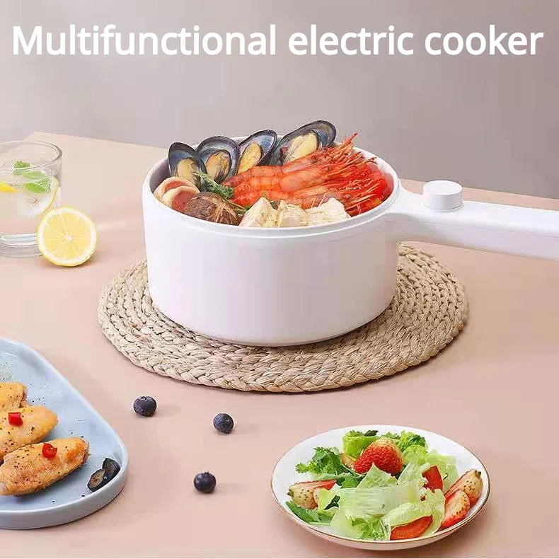 

220V 1.5L Electric Ceramic Glaze Liner Multi Cooker Non-stick Skillet Hot Pot Multifunctional Cooker Mini Cooker Home Appliance