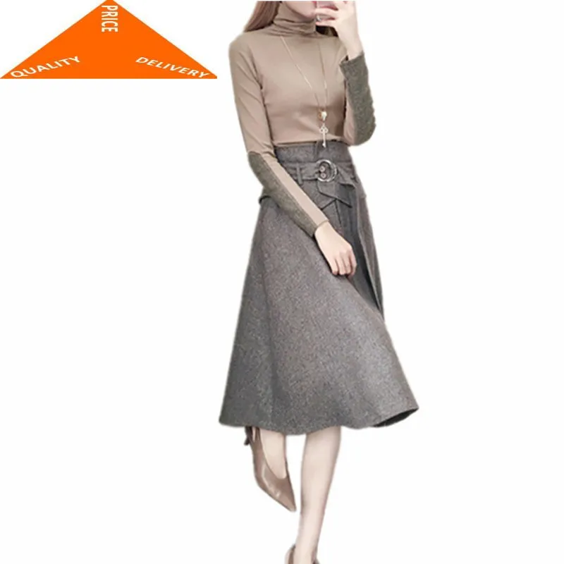 

Piece Women 2 Set Knitting Top and Skirt 2020 New Fashion Autumn Female Suits Sweet Sets Ladies Elegant Costumes LWL699