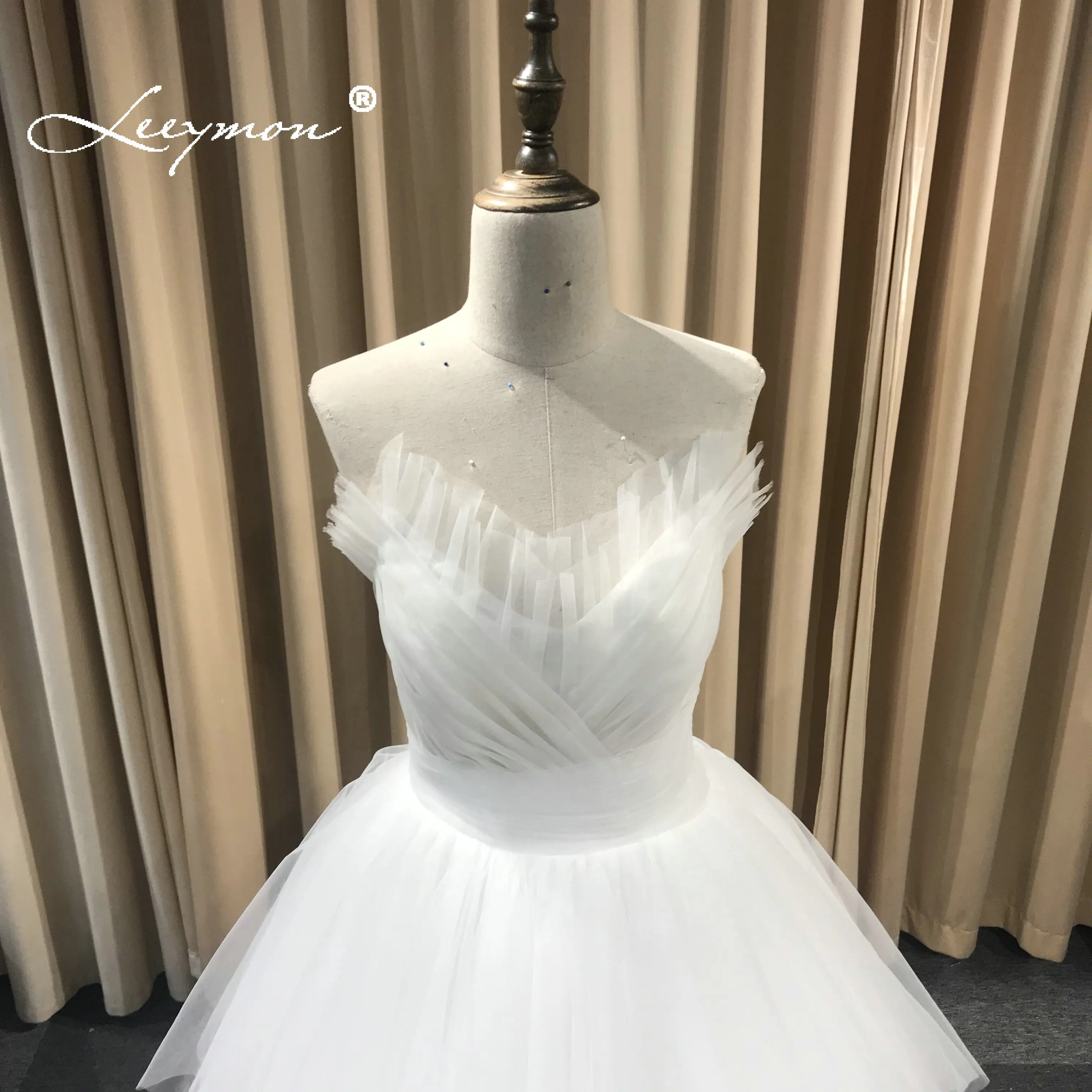 Leeymon/бальное платье из тюля цвета слоновой кости без бретелек романтичное для