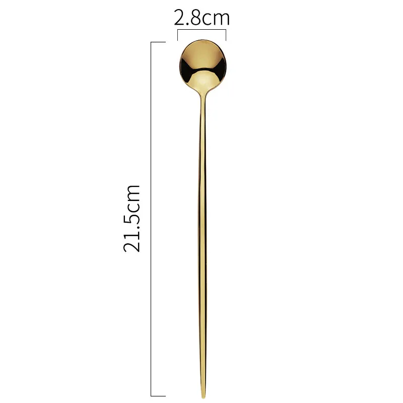 Ice spoon Gold Золотой набор столовых приборов 304 из нержавеющей стали, столовый нож, вилка, Западный набор еды для детей, набор посуды для путешествий - Цвет: Ice spoon Gold