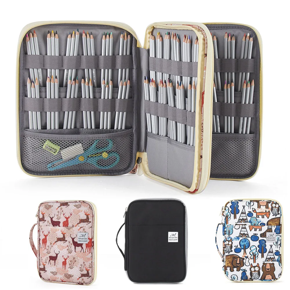 

Korea 192/96 Slots Big Pencil Bag Case for Colored Pencil Sketch Markers Gel Pens Bag School Organizer Large Capacity Pencilcase