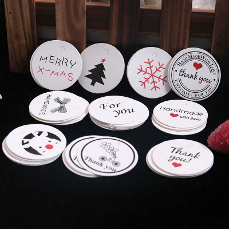 50 шт мульти милый коричневый/белый бумажный подарок Этикетка бирка ручной работы