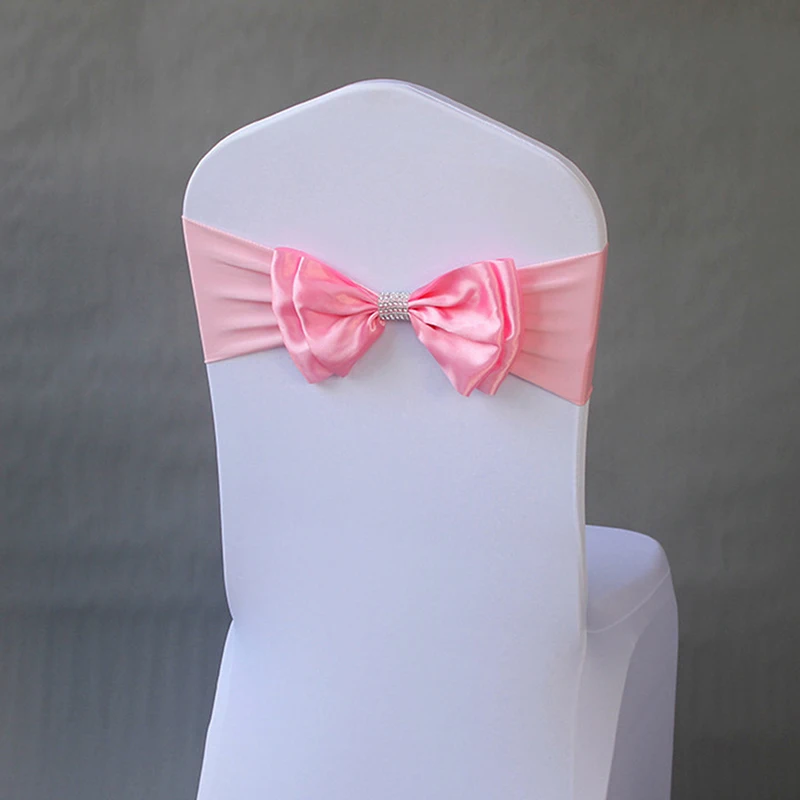 

10pcs/pack Sashes Cute Adjustable Bow Tie Ribbon Bands Decorative Accessory Banquet Seat Decoration For Wedding Chair Sashes