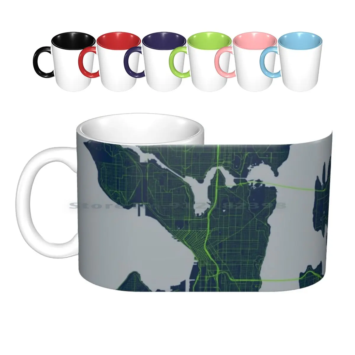 

Керамические кружки Map In Seahawks, кофейные чашки, Кружка для молока и чая, художественная Настенная карта, карта морских звезд