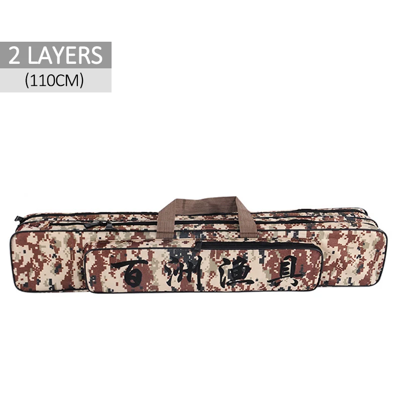 2 Layer 110cm A 1/2/3/Слои 70/110/120 см сумки для рыбалки сумки для удочек сумка, катушка на открытом воздухе многоцелевой Оксфорд мешок для рыбалки и нарочито бесхитростного дизайна; bolsa de pesca XA87G - Цвет: 2 Layer 110cm A