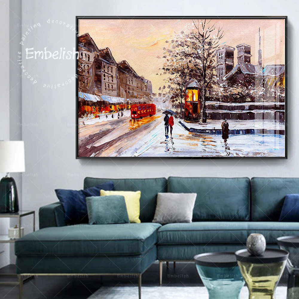 

Embelish 1 Pieces Street View Of London Watercolor Landscape Wall Pictures For Living Room Home Decor Posters HD Canvas Painting