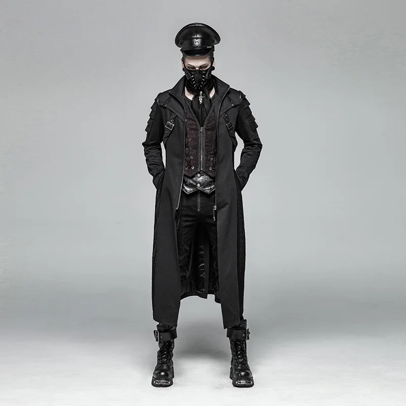 PUNKRAVE Мужская кепка в стиле панк из искусственной кожи Военная форма красивая