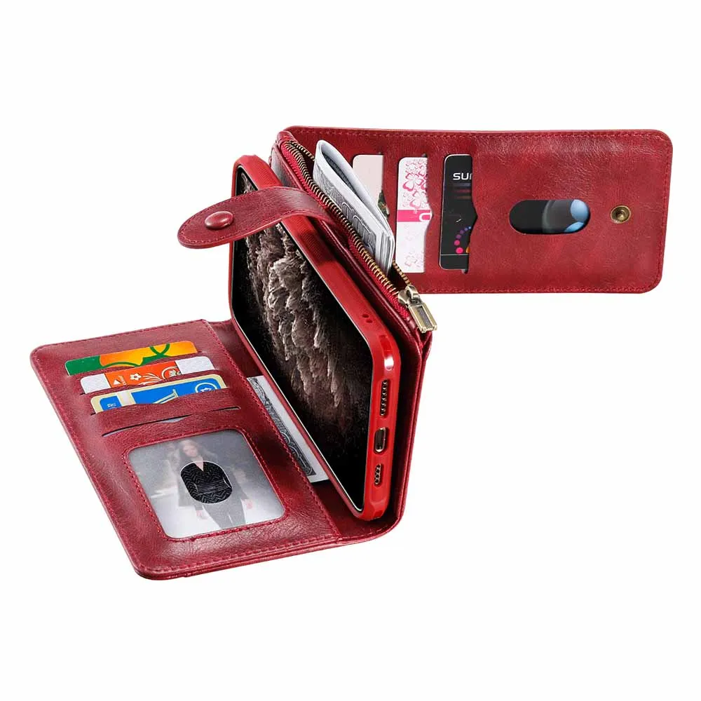 

Retro Multifunction Wallet Case For iPhone SE 11 Pro Max 8 7 6 Plus Phone Case For iPhone Xs Max Xr X Zipper Phone Case Cover