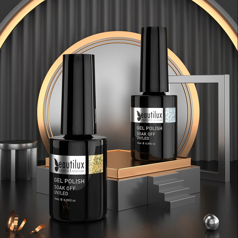 

Beautilux Diamond Rainbow Nail Gel Polish Holographic Bling Dazzling Semi Permanent Nails Art Gels Varnish Enamel Lacquer 10ml