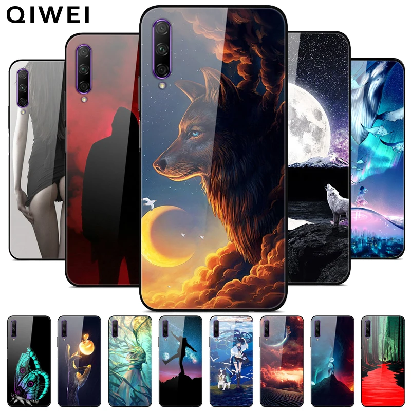 Чехол из закаленного стекла для Huawei Y9S силиконовый чехол бампер жесткий накладка