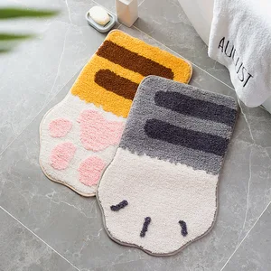 cat paw bathroom carpet door entrance mat daisy bath decor rug non slip toilet doormat absorbent thick area mat 4060cm free global shipping