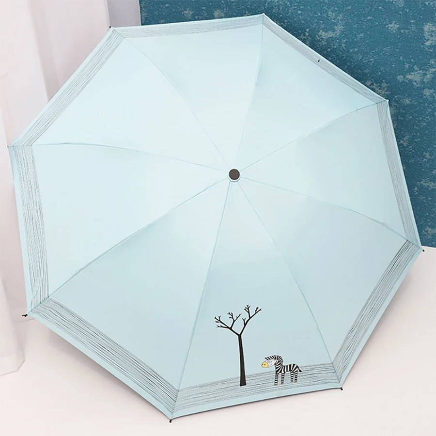 Зонт с изображением кроликов Rain женский корейский двойной розовый зонтик для