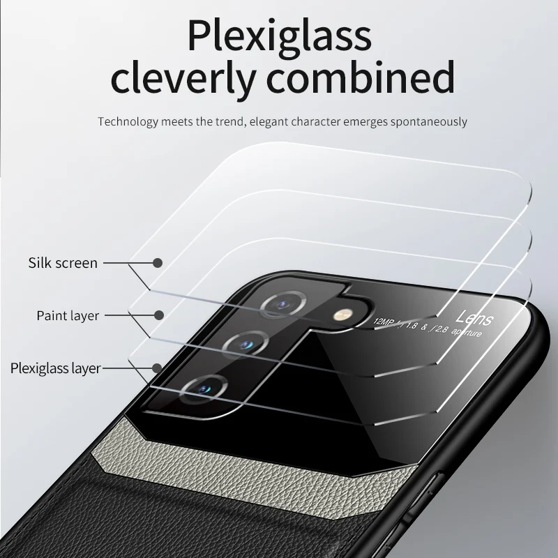 Чехол из искусственной кожи для Samsung Galaxy S21 S20 Fan Edition S10 S9 S8 Plus FE стеклянный чехол Note