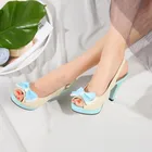 Женские босоножки на высоком каблуке, летняя женская обувь с бантом и клювом