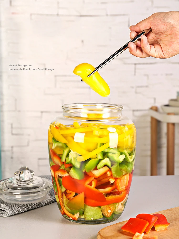 650/1250 мл 3 шт. стеклянный контейнер Kimchi банка кухонная маринованная Бытовая