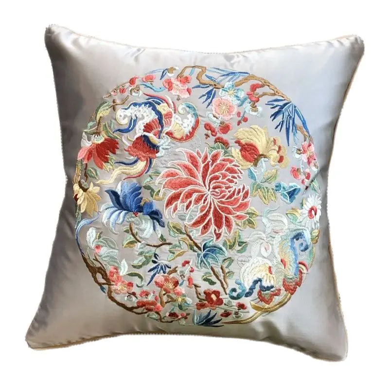 

Classical Luxury Embroider Decorative Pillows Flower Cushion Cover Throw Pillow for Sofa Bed Car Home Decoration