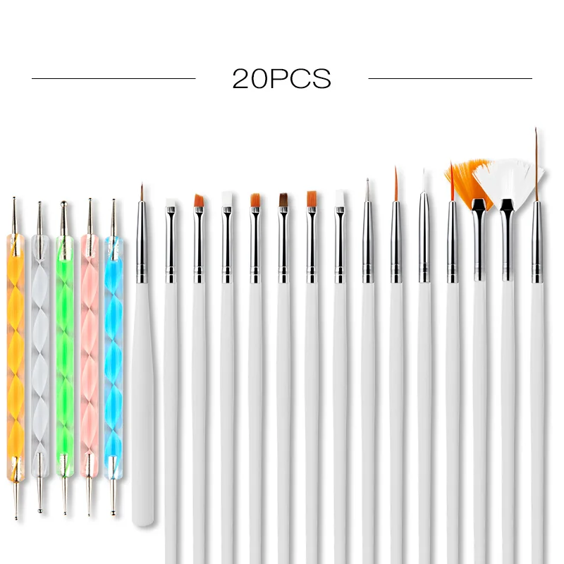 Щетка ROSALIND для маникюра набор кистей нанесения гель лака точечная ручка