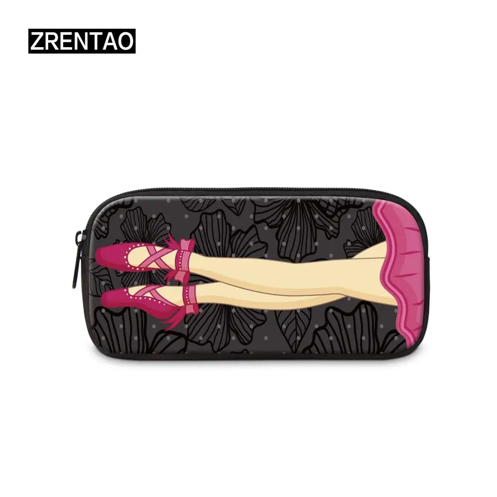 Pencil Bag 1 Школьная/Офисная Дамская большая холщовая косметичка на молнии для детей, студентов, карандаши, сумки, чехол, персонализированные Пеналы, балетные танцы, печать - Цвет: Pencil Bag 1