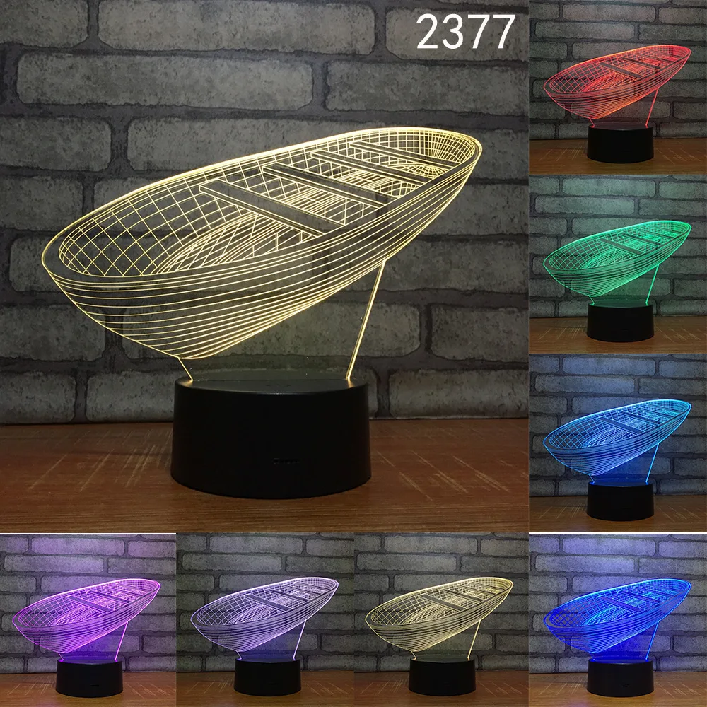 

Space Car Boat Novelty 3D Night Light LED Table Lamp Touch Desk Lighting Colorful For Child Baby Gift Birthday Party Bedroom