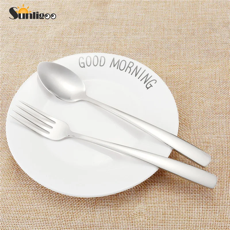 Набор столовых приборов из нержавеющей стали Sunligoo ложки и вилки зеркало