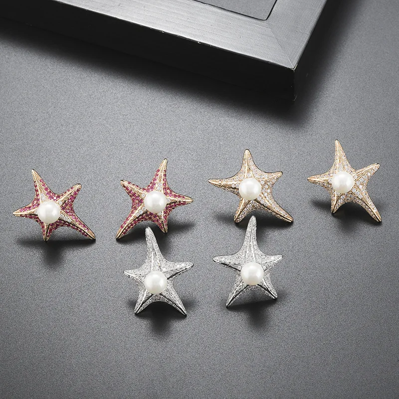 

The new trendy Korean earrings personality fashion wild jewelry temperament earrings female five-pointed starfish earrings super