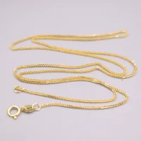 Pure Au750 18K Yellow Gold Chain 0.8mm Women Wheat Link Necklace 18inch 1.5-1.7g