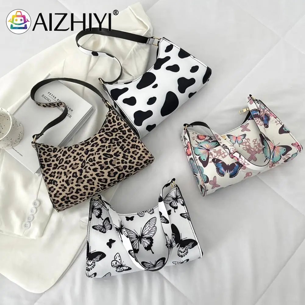 

Fashion Women Animal Pattern Printing PU Leather Shoulder Underarm Bag Casual Ladies Graffiti Small Purse Handbags