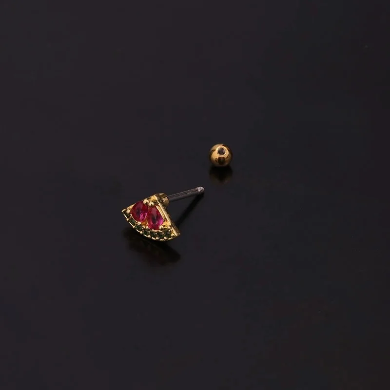 1PC 20G CZ Cartilage Stud Earrings for Women Banana Shape Helix Tragus Ear Piercing Jewelry | Украшения и аксессуары