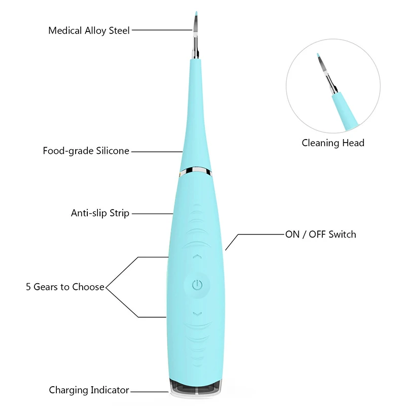 Портативный Электрический звуковой аппарат для удаления зубных зубов от пятен