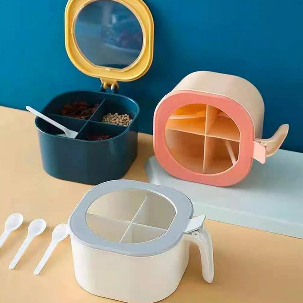 

New Products Kitchen Spice Container Grid Dust Proof Multi Color Seasoning Box