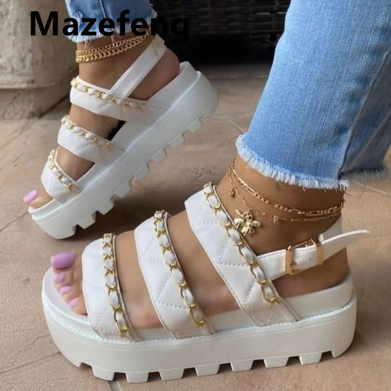 

Mazefeng Brand Gladiator Platform Women Sandals 2021 Summer Fashion Women Chunky Beach Sandal Denim Comfortable Sandalias Mujer