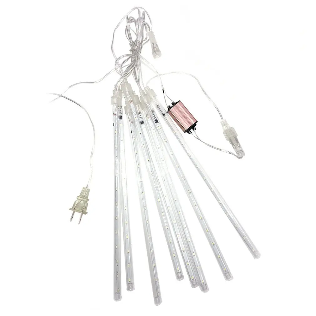 

New Hot 8 PCS 50cm LED Meteor Shower Light Garland Holiday Lights Waterproof Christmas Fairy Lights For Street Decor US plug
