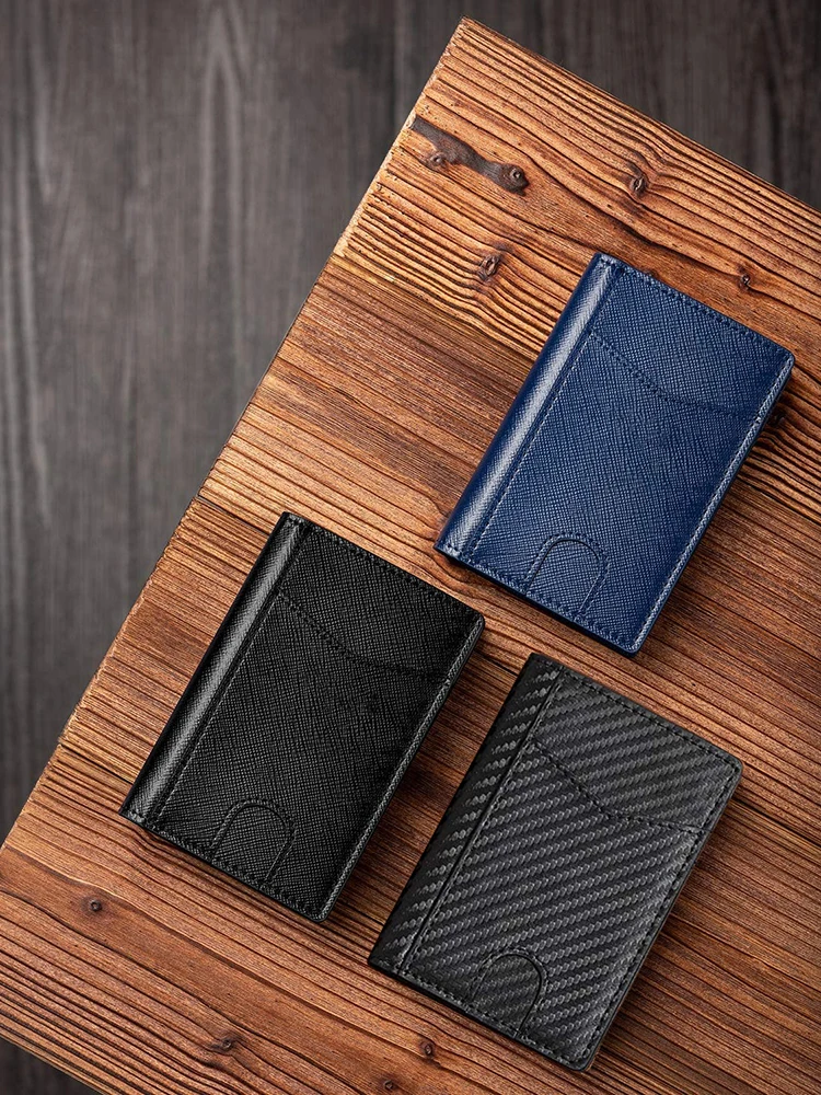 Тонкий двухскладной кошелек с отделением для кредитных карт и RFID-блокировкой