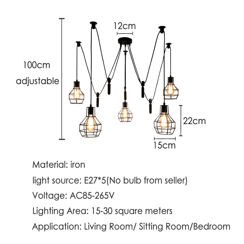 Винтажный Лофт магазин одежды кафе ресторан люстра Скандинавская личность бар
