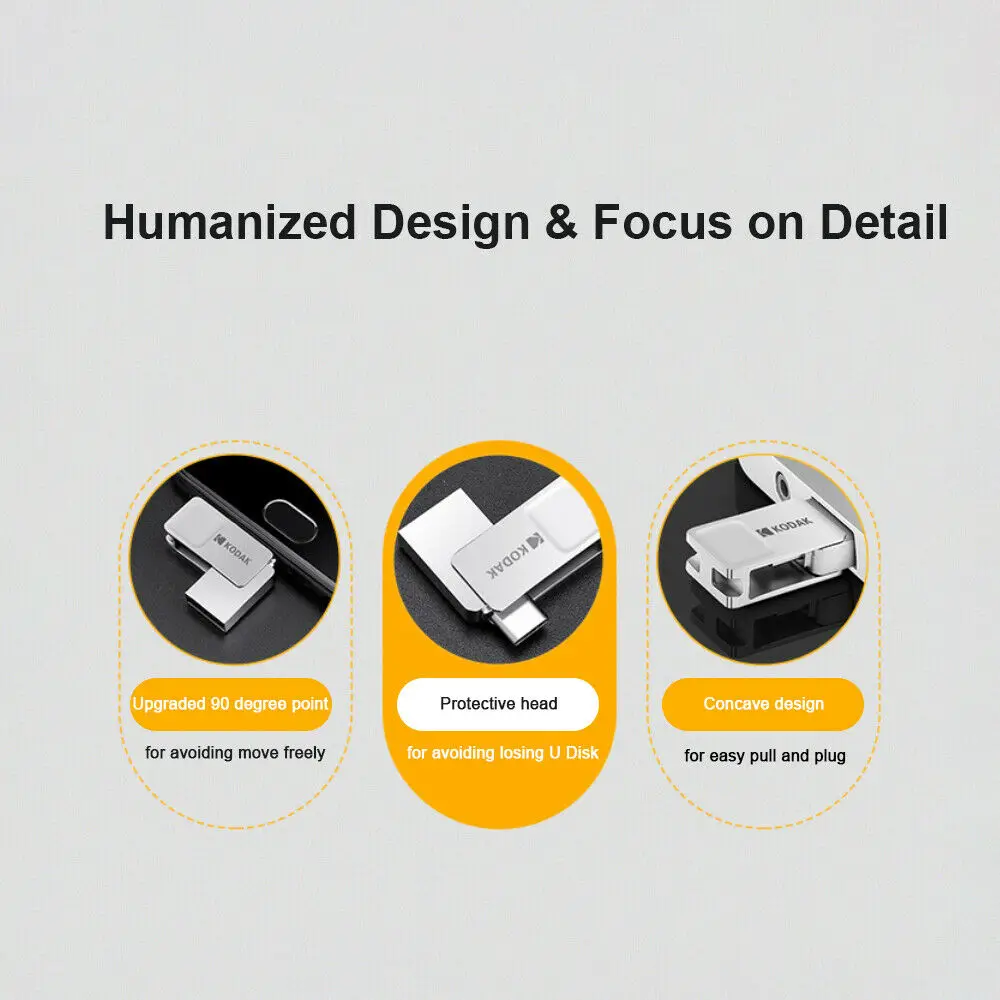 Kodak USB Flash Drive K223C 64GB Mini Type C OTG Dual Pendrive 128GB 32GB Metal U-disk for smartphone PC desktop laptop macbook |