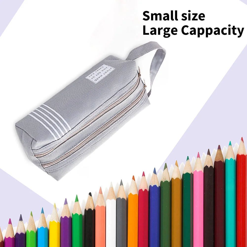 

Double Zipper Pencil Case Oxford Cloth Pencil Bags Office Large Capacity Pen Box School Stationery Supplies