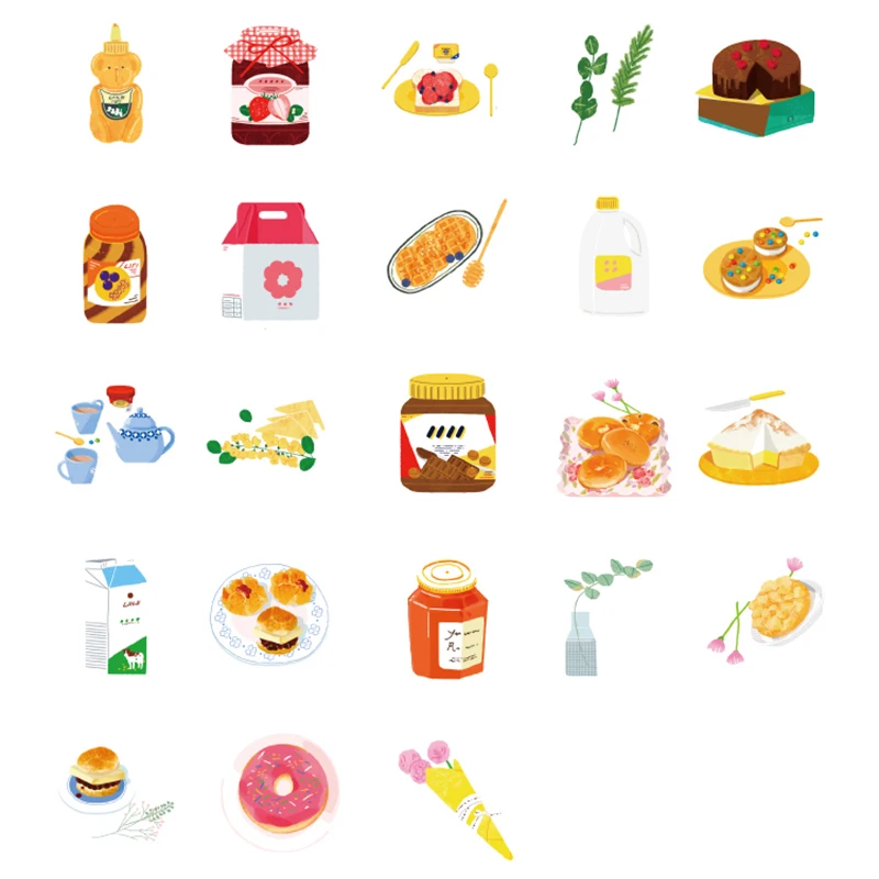 46 шт./кор. миниатюрная декоративная бумажная наклейка серии Вкусный