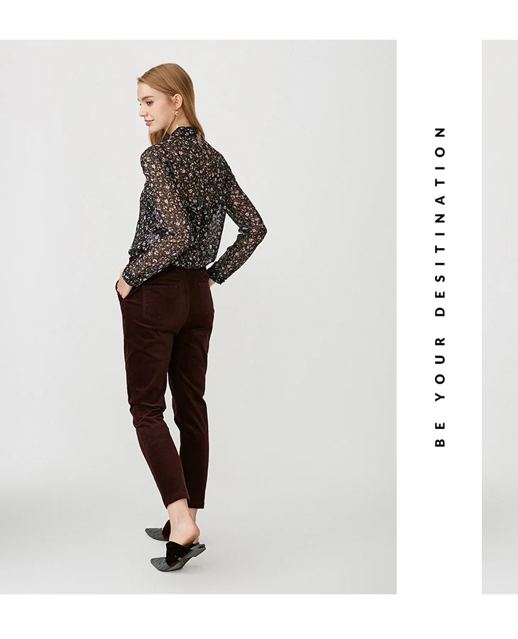 Выбранные Для женщин Slim Fit Тонкие вельветовые облегающие ногу Повседневное штаны S | 418414522