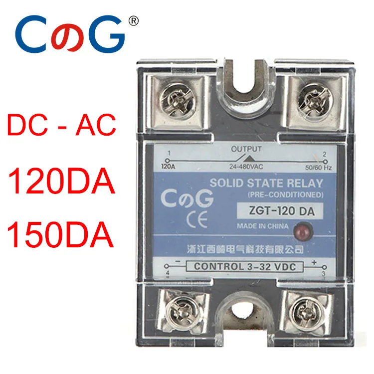CG SSR-120DA 150DA Однофазный DC контроль AC теплоотвод 24-480VAC до 3-32VDC 120A 150A DA твердотельное реле